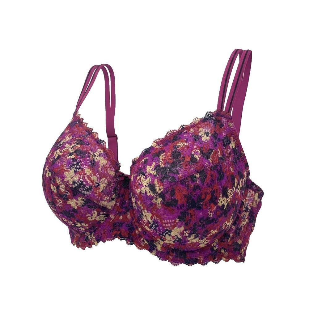 Chantelle Women's Bra Lace Demi Sheer C17450 Pink Floral Print 34 DDDD/G